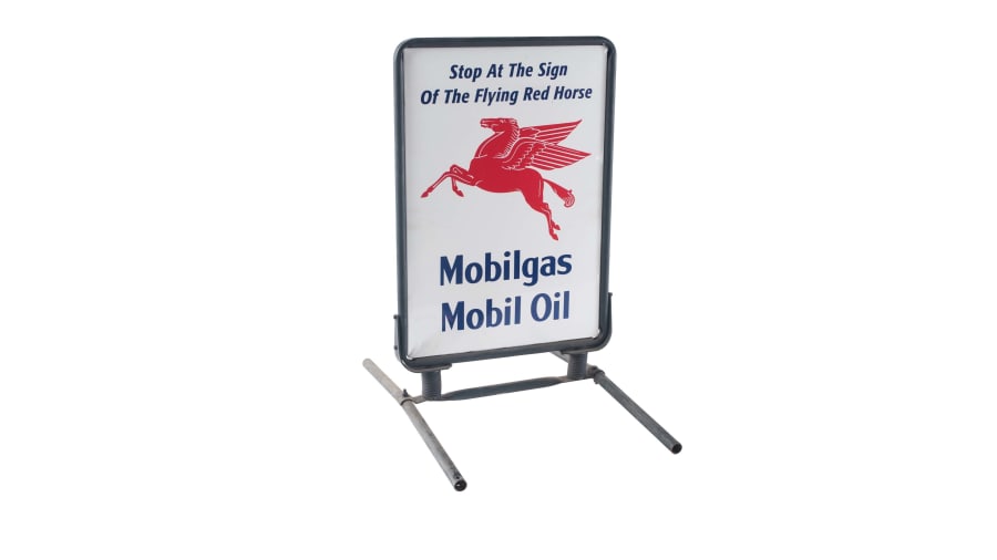 New Mobil Gas Mobil Oil Service Station Curb Stand 26x41x37 at
