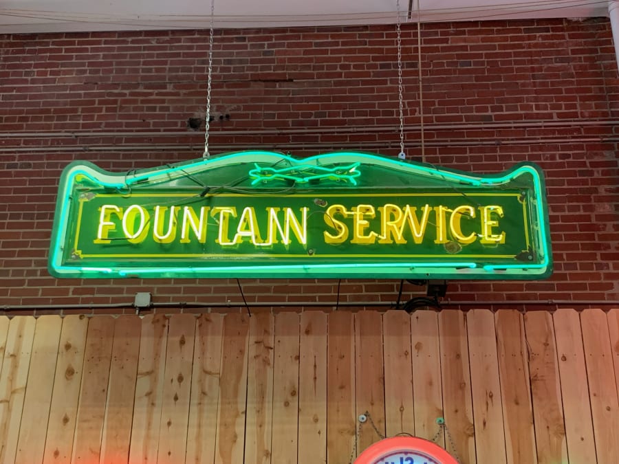 Fountain Service SingleSided Porcelain Neon 102x30x3 at Indy Road Art