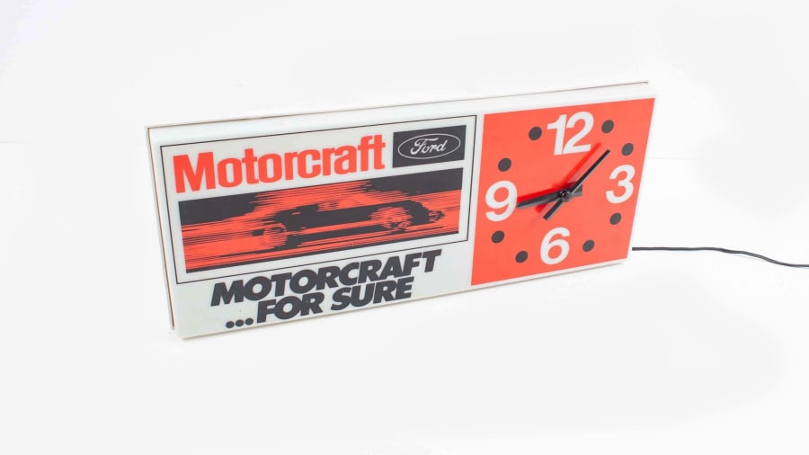 Motorcraft Ford SingleSided Backlit Plastic Faced Clock for Sale at