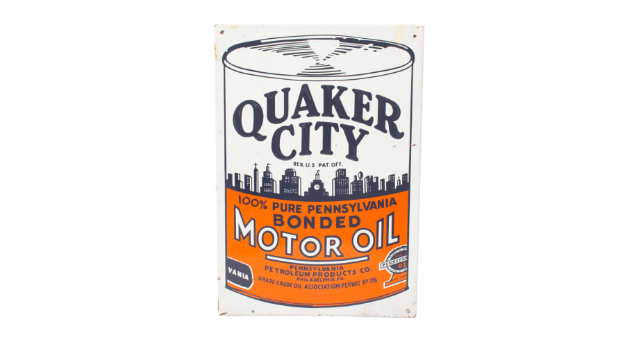 Quaker City Motor Oil SingleSided Tin for Sale at Auction Mecum Auctions