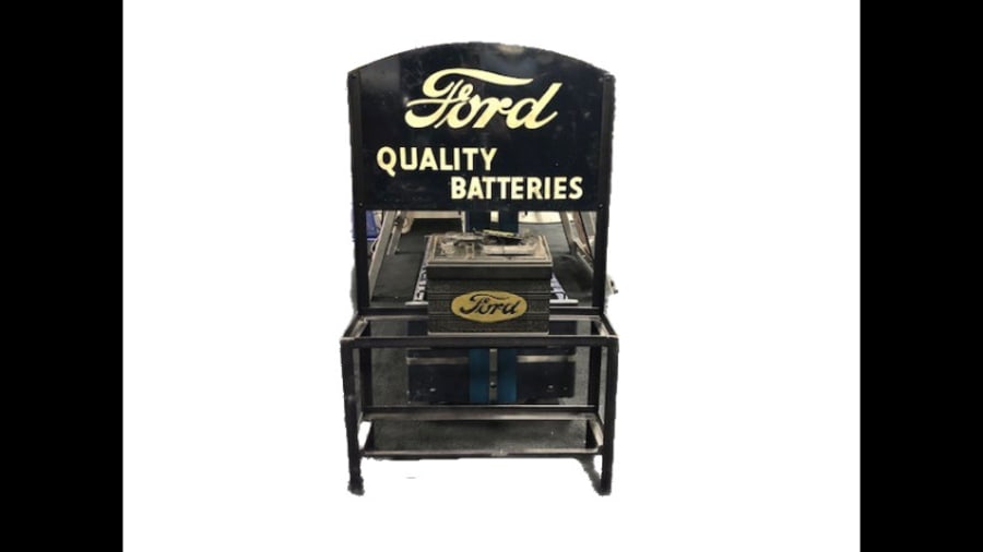 Ford Battery Rack With 1940 Battery at Indy Road Art 2021 as Q223