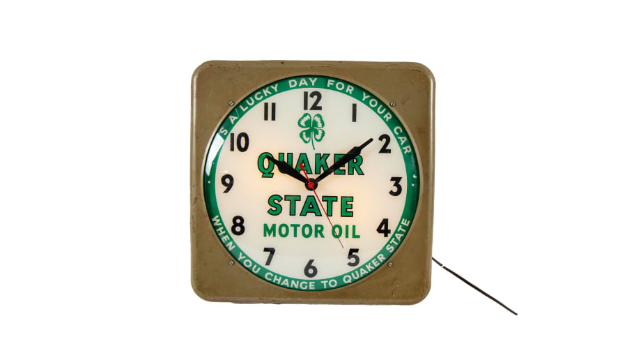 Quaker State Motor Oil LightUp Clock for Sale at Auction Mecum Auctions