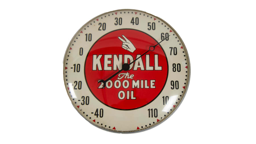 Kendall Motor Oil SingleSided Tin Thermometer for Sale at Auction