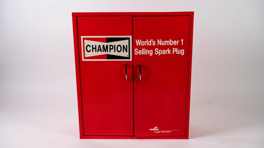 ac spark plug cabinet キャビネット 看板 champion