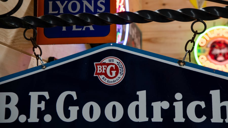 Bf Goodrich Tires Double-Sided Porcelain Sign For Sale At Auction