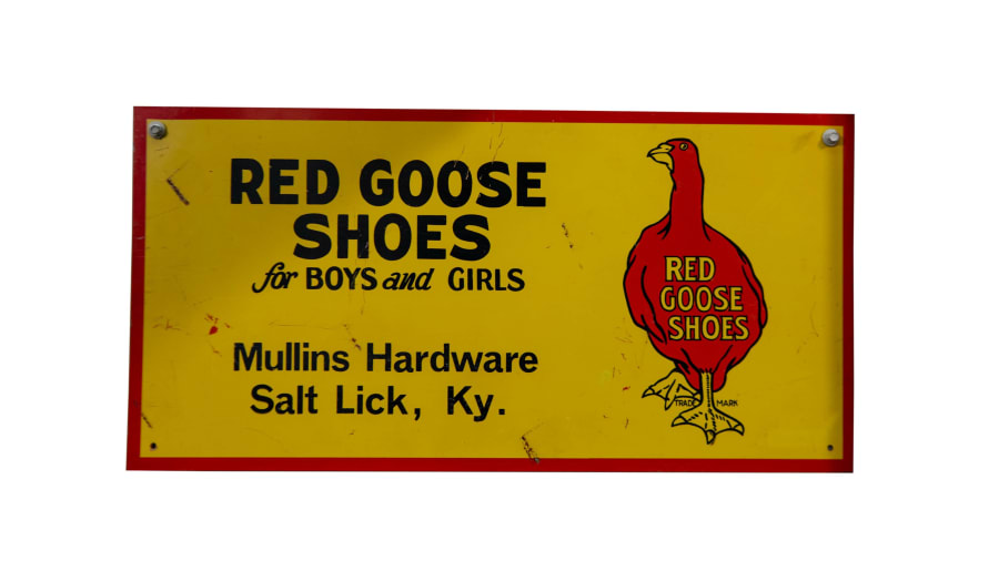 Red Goose Shoes SingleSided Tin Sign at Indy Road Art 2022 as E318 Mecum Auctions