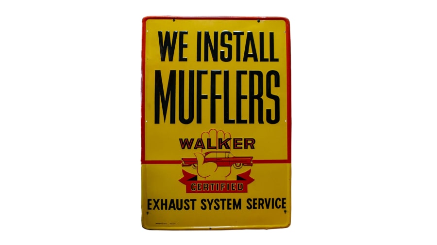 Walker Mufflers SingleSided Tin Sign at Indy Road Art 2022 as E383