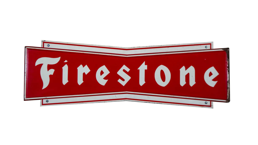 Firestone Single-Sided Tin Sign at Indy Road Art 2022 as B417 - Mecum ...