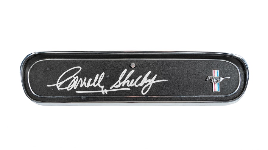 1965 Carroll Shelby Autographed Glove Box Cover for Sale at Auction