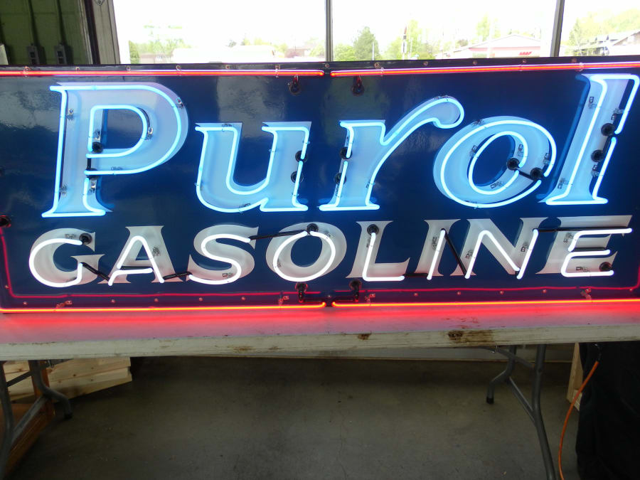 Pure Gasoline Neon Sign at Dana Mecum's 25th Original Spring Classic