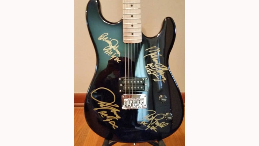 ACDC Autographed Guitar Blue at Indy 2016 as J13 - Mecum Auctions