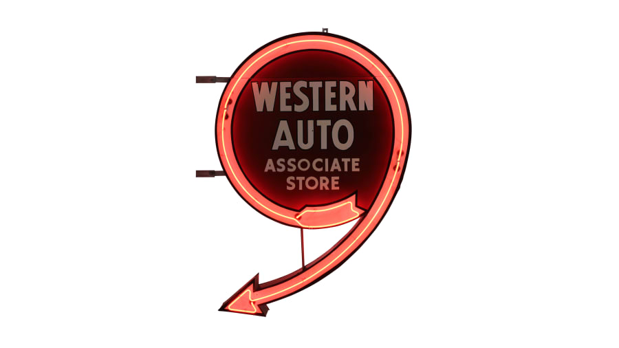 Western Auto Associate Store 54x80x16 at The Walker Sign Collection