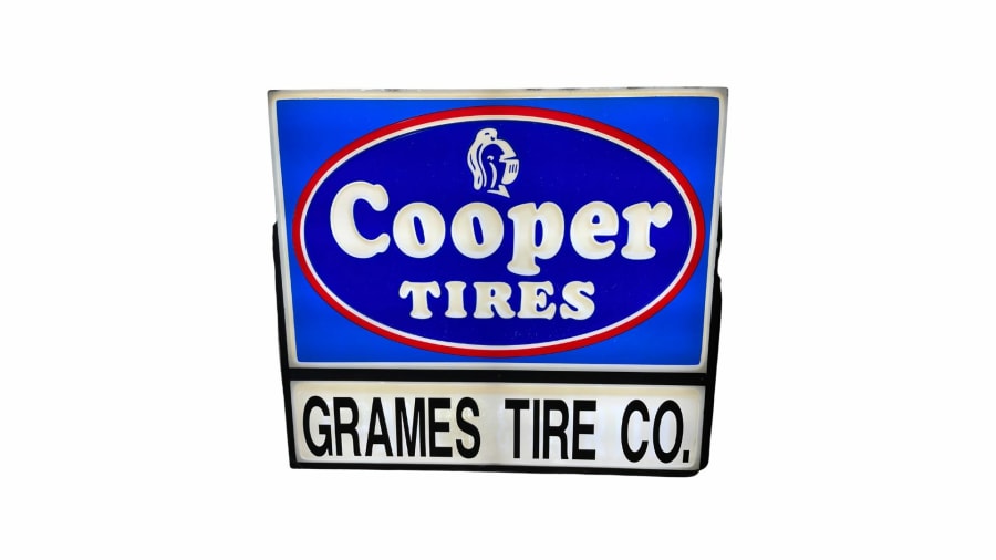 Cooper Tires DoubleSided Lightup Sign at Indy 2023 as M194 Mecum
