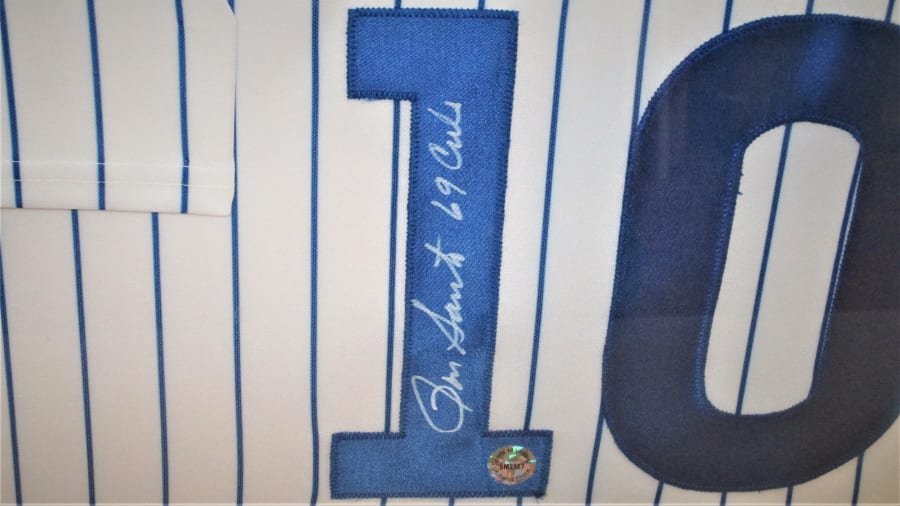 Chicago Cubs Ron Santo Framed Signed Jersey at Gone Farmin' Spring