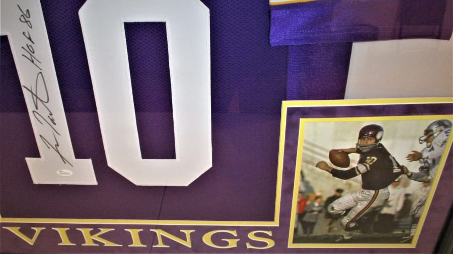 Minnesota Vikings Fran Tarkenton Framed Signed Jersey at Gone