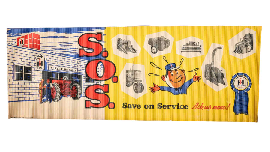 International Harvester SingleSided Corrugated Paper Banner at Gone