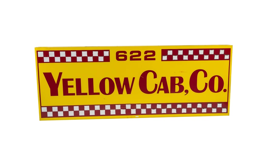 yellow-cab-company-double-sided-tin-sign-for-sale-at-auction-mecum