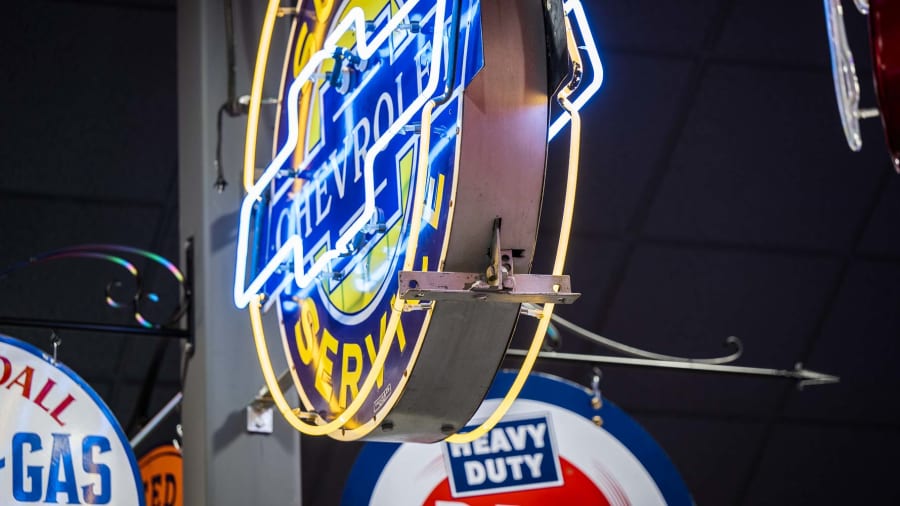 Chevrolet Super Service Double-Sided Porcelain Neon Sign For Chevrolet Super Service Double-Sided Porcelain Neon Sign For