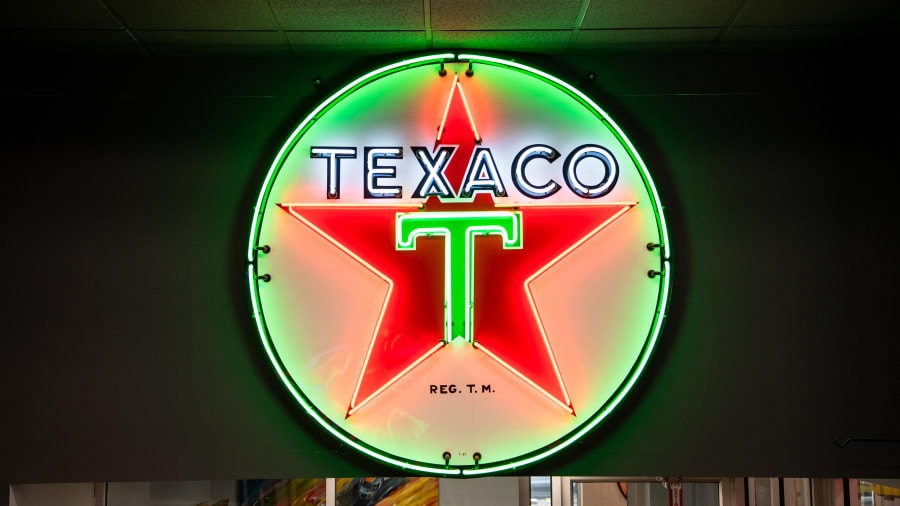 1957 Texaco Single-Sided Animated Porcelain Neon Sign for Sale at ...