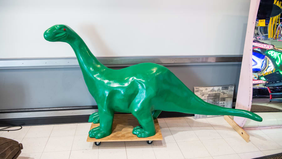 Sinclair "Dino" Dinosaur Statue at The World’s Largest Road Art Auction