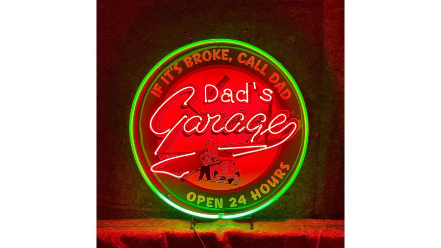 Dad's Garage SingleSided Neon Sign for Sale at Auction Mecum Auctions