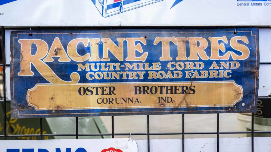Racine Tires SingleSided Tin Sign at The World’s Largest Road Art