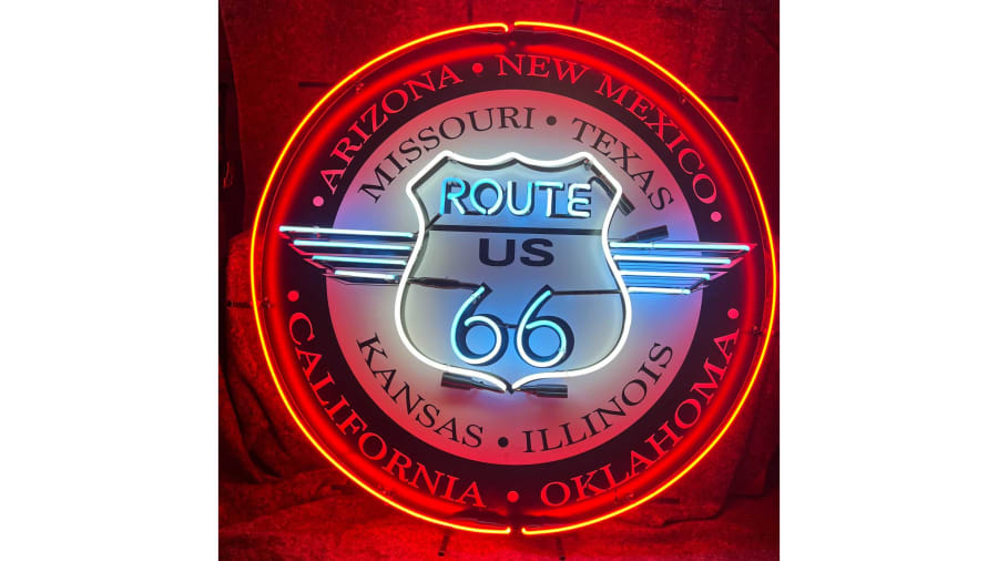 Route 66 SingleSided Neon Sign for Sale at Auction Mecum Auctions