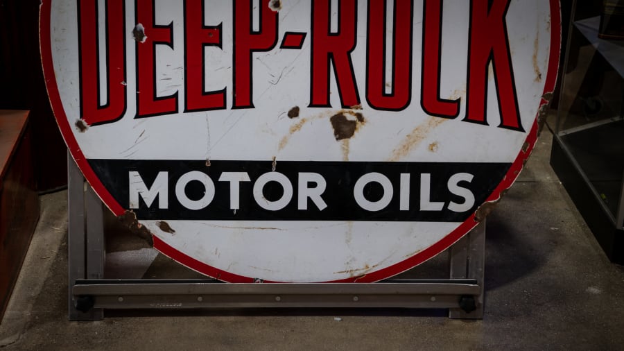 1930s Deep-Rock Gasoline Motor Oils Double-Sided Porcelain