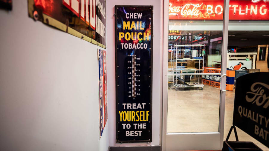 1937 Mail Pouch Tobacco Porcelain Thermometer for Sale at Auction