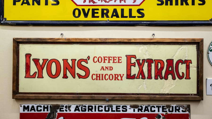 Lyons' Coffee SingleSided Porcelain Sign for sale at The World’s