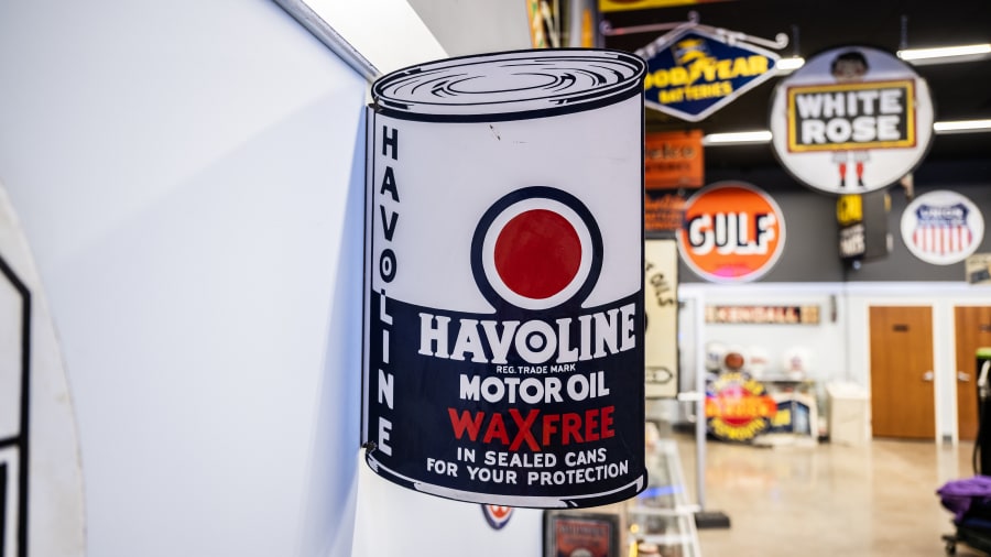【ビンテージ 看板】 HAVOLINE MOTOR OIL ホーロー看板 1934 Havoline Motor Oil Porcelain Flange Sign For Sale At