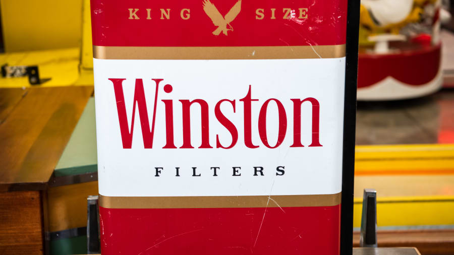 Winston Cigarettes Double-Sided Tin Sign for Sale at Auction 