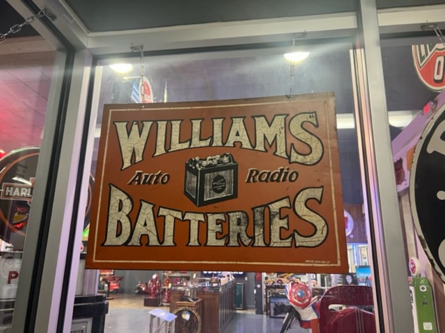 Williams Batteries DoubleSided Tin Sign for Sale at Auction Mecum
