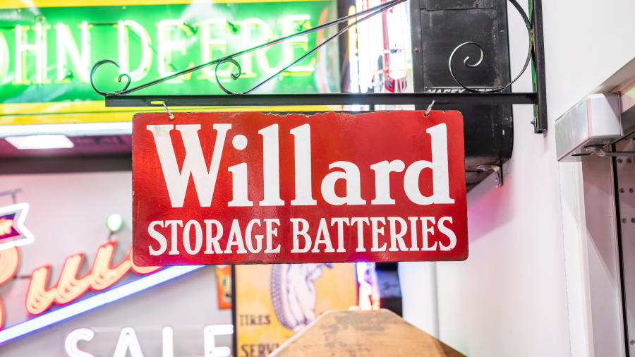Willard Storage Batteries DoubleSided Porcelain Sign for Sale at Auction Mecum Auctions