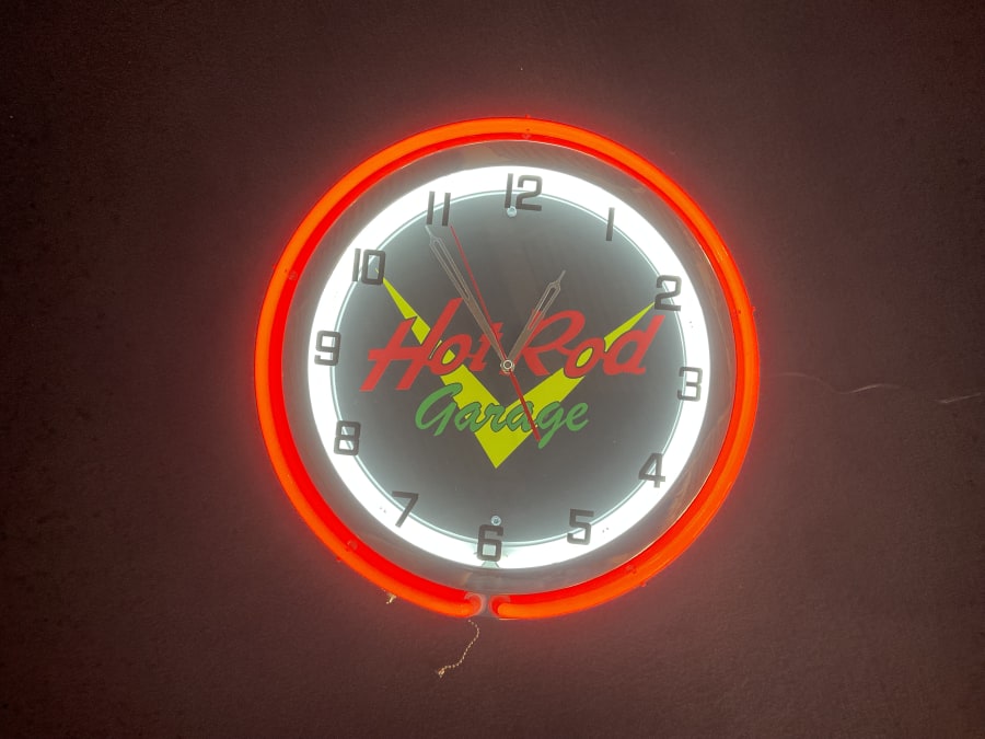 Hot Rod Garage Neon Clock at Kissimmee Summer Special 2023 as Z103