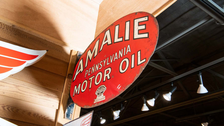 Amalie Motor Oil Porcelain Flange Sign For Sale At Auction - Mecum