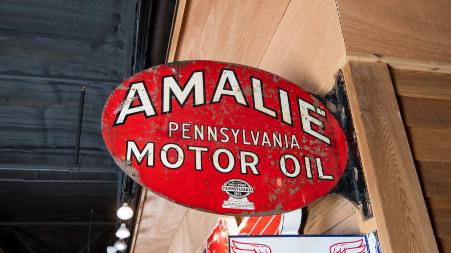 Amalie Motor Oil Porcelain Flange Sign For Sale At Auction - Mecum