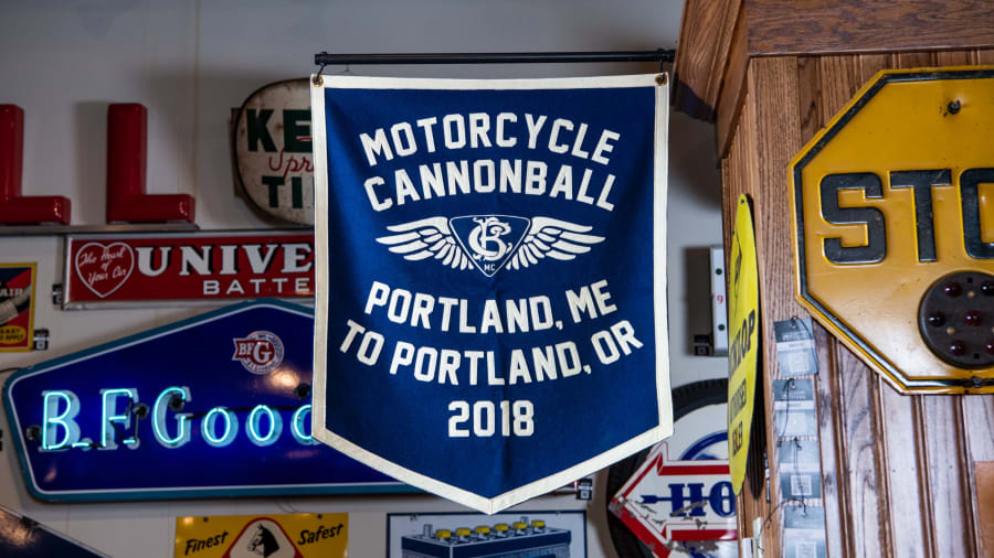 Motorcycle Cannonball Flag Pennant for sale at From the John Parham