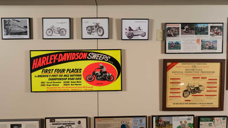 HarleyDavidson Framed Pictures and Advertisements, Lot of 7 for Sale