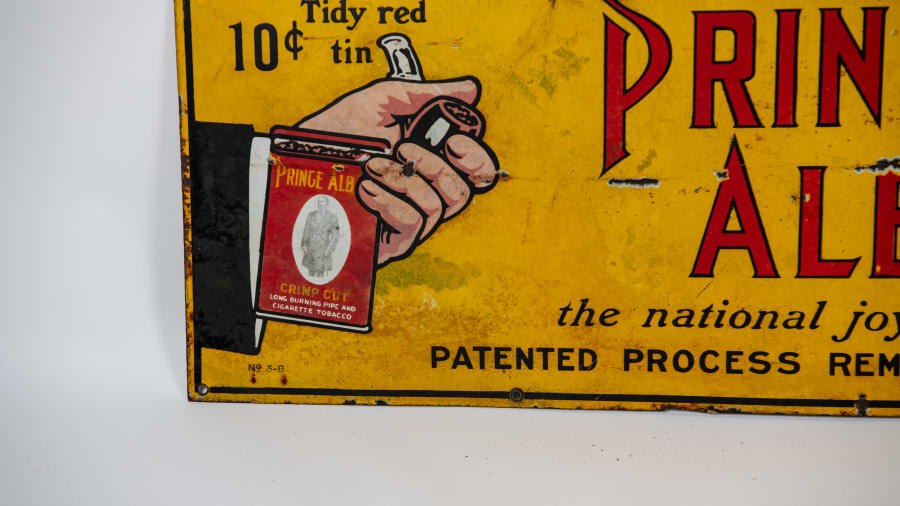 prince albert tobacco sign Trade card for Crimp Cut, long burning pipe and cigarette tobacco, R.J. Reynolds Company, Winston-Salem, North Carolina, 1907 Buy Prince Albert Original Pipe