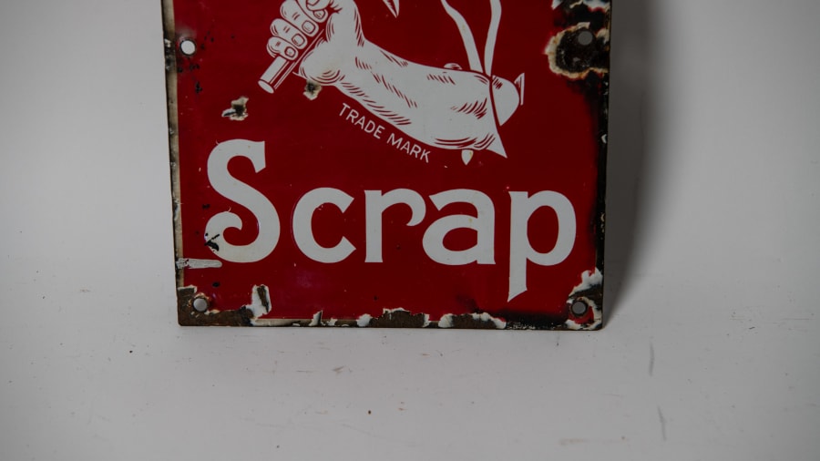 1900s-1920s Honest Scrap Single-Sided Porcelain Sign For Sale At Auction