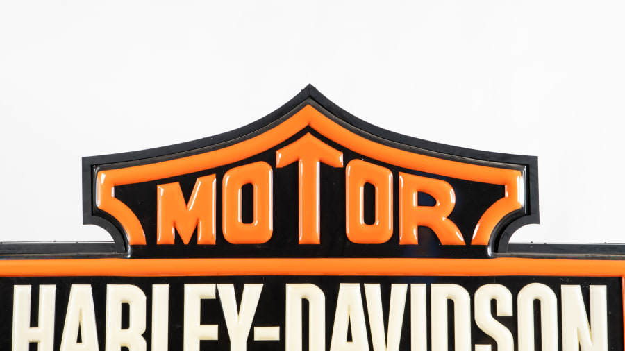 Harley-Davidson Road Starts Here Bar & Shield Marquee Enseigne de