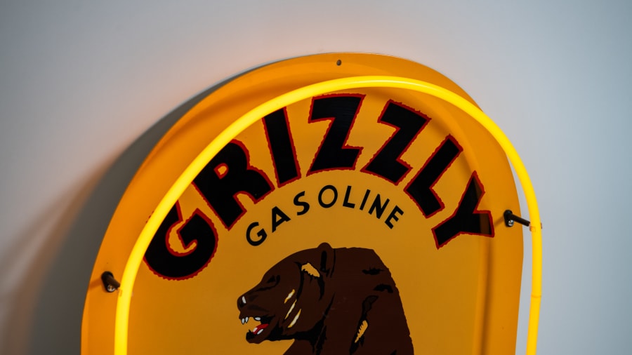Grizzly Gasoline Single-Sided Neon Sign For Sale At Auction