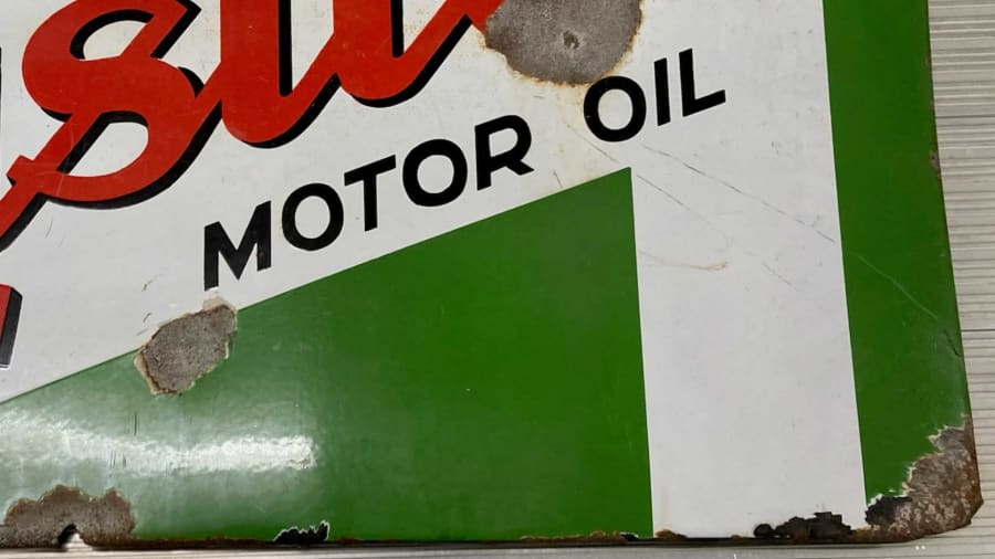 1950s-1960s Castrol Motor Oil Single-Sided Porcelain Sign For Sale