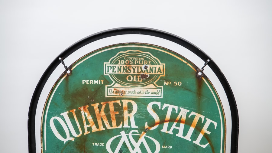 Quaker State Double-Sided Porcelain Curb Sign For Sale At Auction