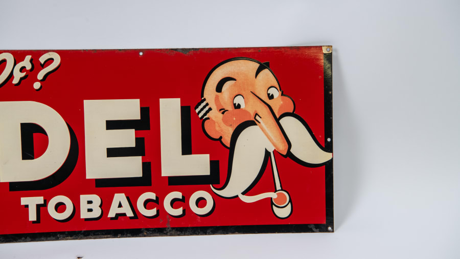 model tobacco sign Vintage Yes I Said Sign: Porcelain Tobacco Advertising miniature scale model vintage chewing