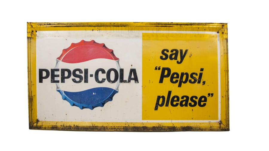 1963 Pepsi-Cola Single-Sided Embossed Tin Sign For Sale At Auction