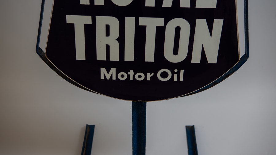 Royal Triton Double-Sided Porcelain Curb Sign For Sale At