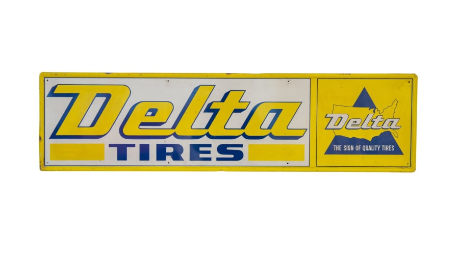 Delta Tires Horizontal SingleSided Tin Sign for sale at Kissimmee 2024