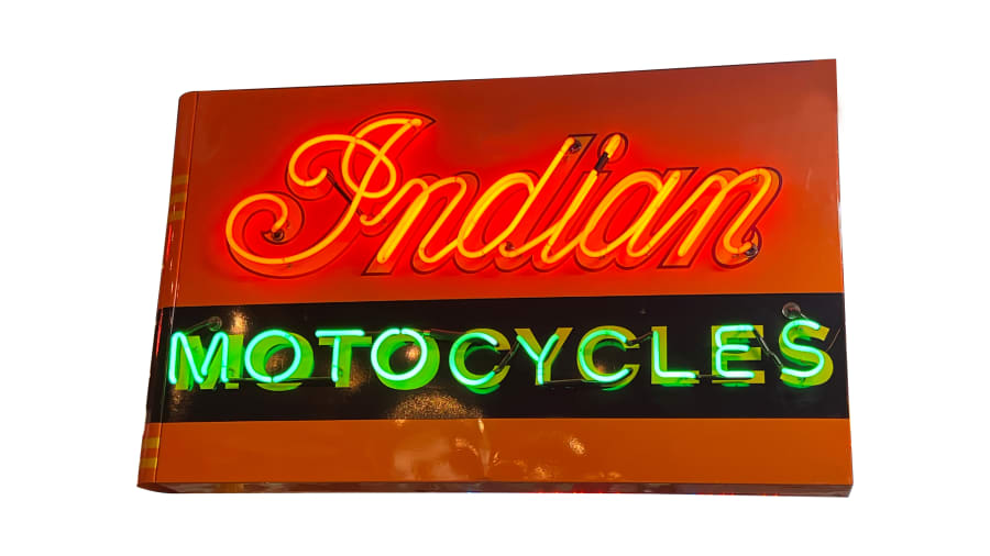 Indian Motocycles DoubleSided Tin Neon Sign for sale at Las Vegas